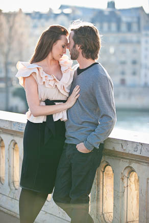 Paris Bridge Engagement Photo