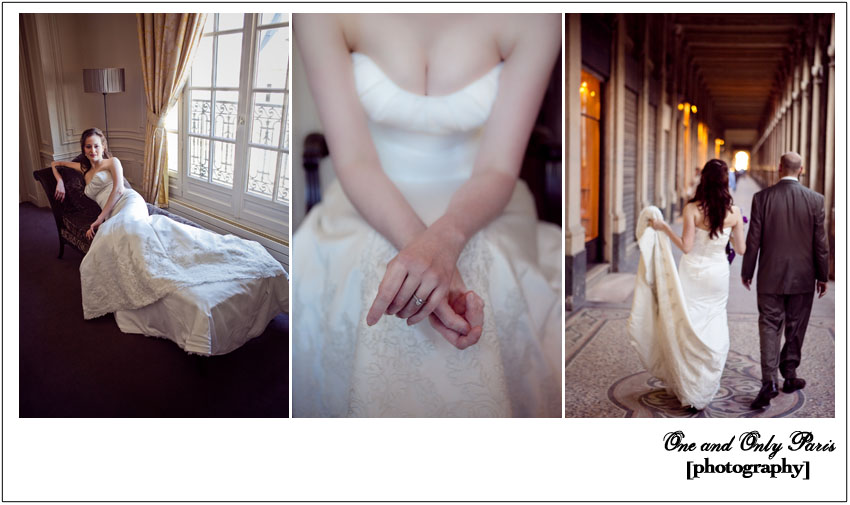 Bride Reclining in Paris Hotel Room