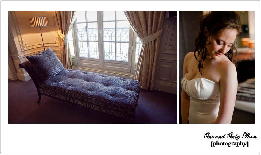 Bride in Paris Hotel Room