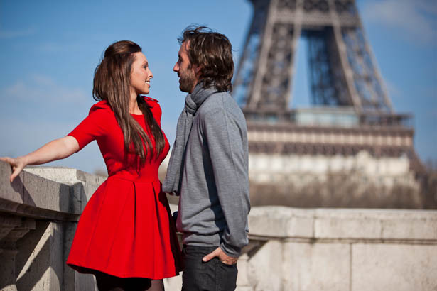 Couple at Eiffel Tower