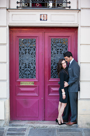 Anniversary photo at Paris door