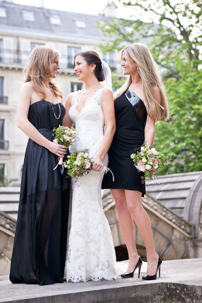 Bride and Maids Paris Elopement Photo