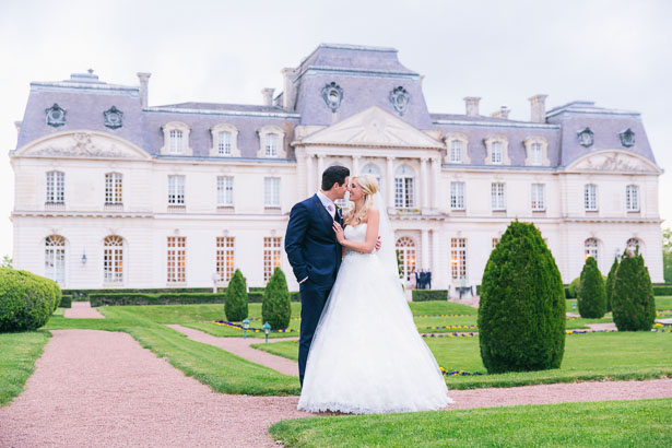 Bride and groom at chateau d