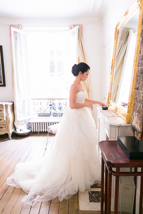 Bride in Front of French Mirror