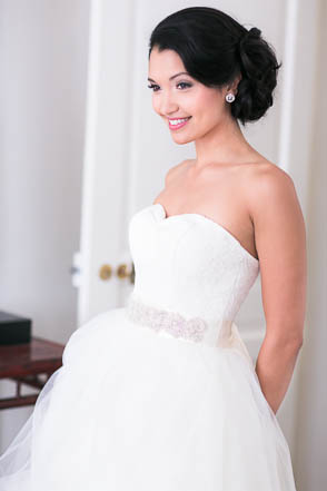 Bride in Strapless Wedding Gown