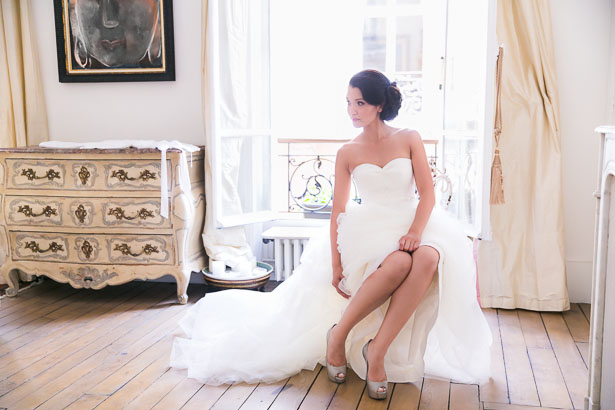 Bride Shows off Heels Inside a Beautiful Room