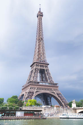 The Eiffel Tower with Dark Clouds