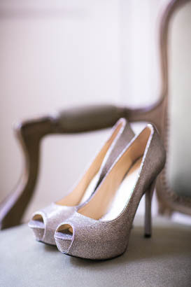 Wedding Heels Resting on a Chair