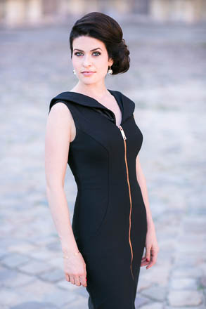Portrait of Woman in Black Dress
