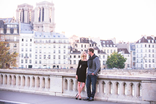 Couple Standing in Front of Historic Paris Skyline