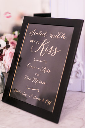 Framed Sign at Wedding Cocktail